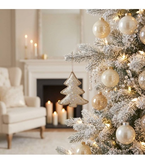 Sapin de Noël scintillant - Décoration de Noël en lin brodé Katie Larmour Linen decoration noel decor déco de noel 2024 maiso...