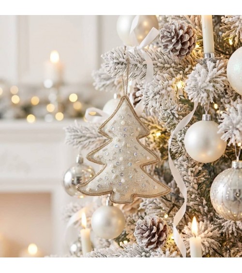 Albero di Natale scintillante - Decorazione di Natale Katie Larmour Linen Decorazioni natalizie eleganti particolari decoro n...