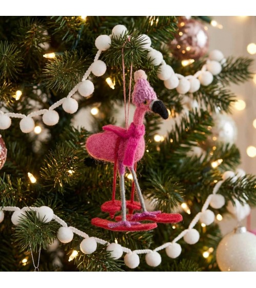 Flamant rose skieur - Décoration sapin de Noël Felt so good decoration noel decor déco de noel 2024 maison fait main