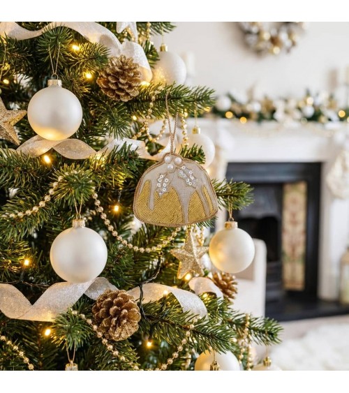 Pudding – Weihnachtsdeko aus besticktem Leinen Katie Larmour Linen Weihnachtsdekoration kaufen Weihnachtsbaum Deko Ideen 2024...