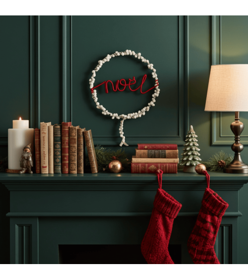 Couronne lumineuse à pompons - Décoration de noël Melanie Porter deco chambre intérieur murale salon lumineux