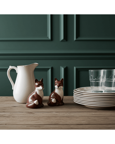 Fox - Salt and pepper shaker Quail Ceramics pots set shaker cute unique cool