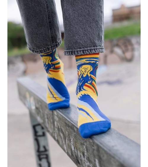 Edvard Munch, Le Cri - Chaussettes originales en coton Sock Affairs jolies pour femme originales pour homme chausset rigolote...