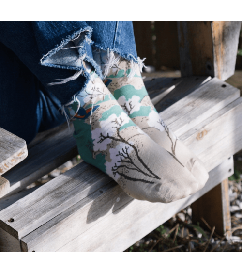 Hokusai, Mont Fuji - Chaussettes art Sock Affairs jolies pour femme originales pour homme chausset rigolotes drole Suisse