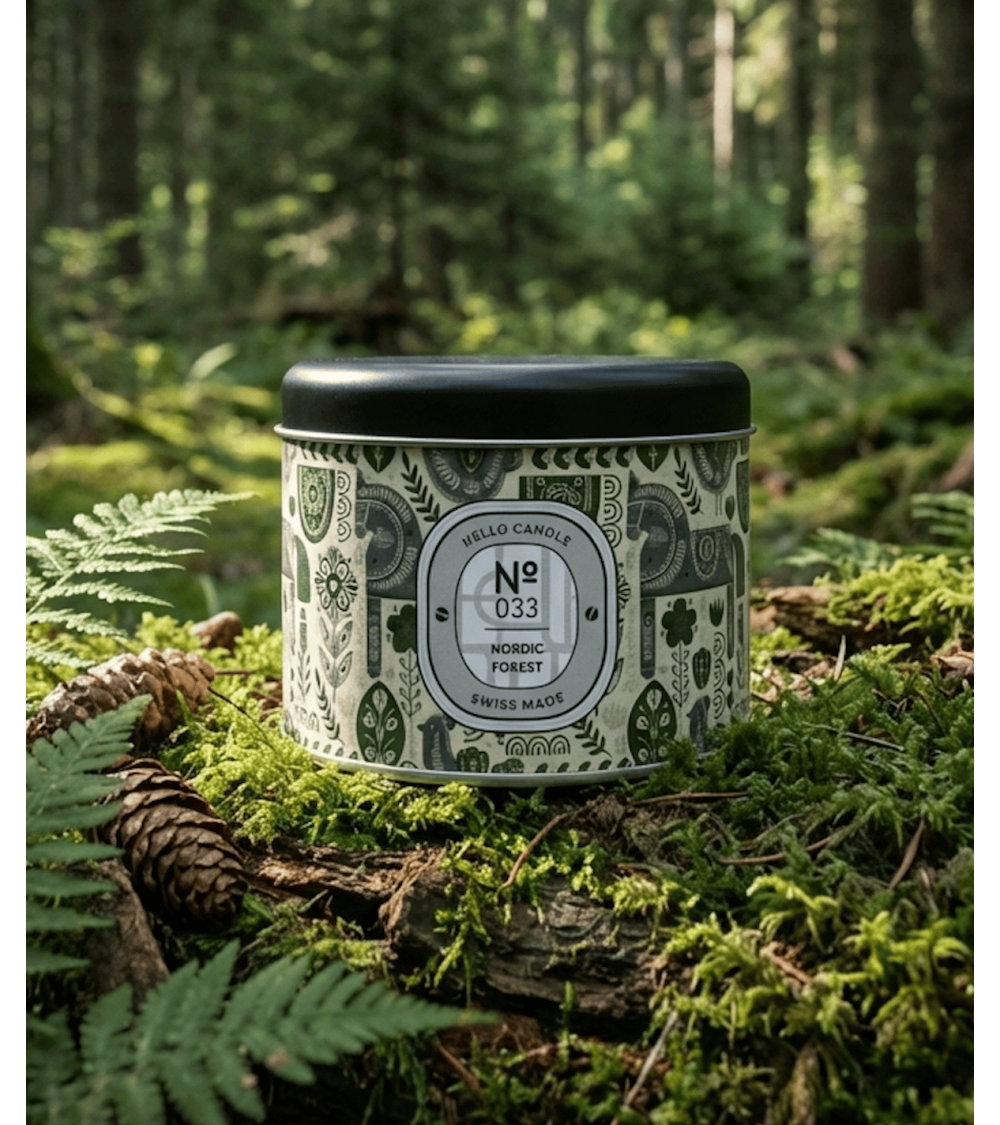 N°33 Nordic Forest - Bougie parfumée naturelle artisanale  artisanale maison originale naturelle suisse