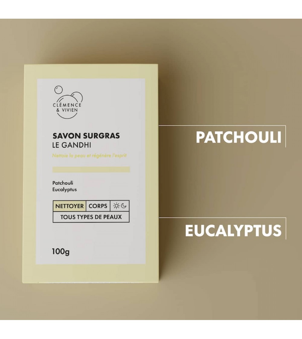 Le Gandhi - Savon surgras, savon solide naturel Clémence et Vivien artisanal pour les mains le visage le corps savons artisan...