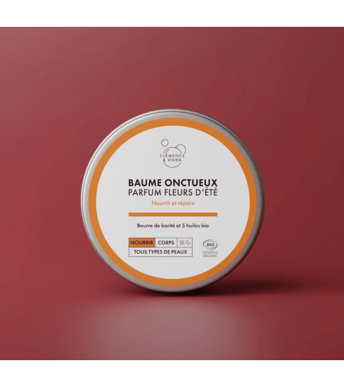 Baume oncteux - parfum fleurs d'été Clémence et Vivien cosmetique naturel de qualité vegan