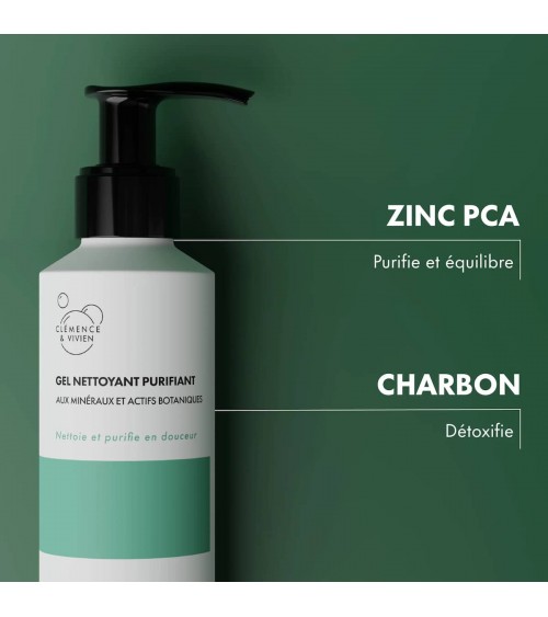Gel nettoyant purifiant Clémence et Vivien cosmetique naturel de qualité vegan