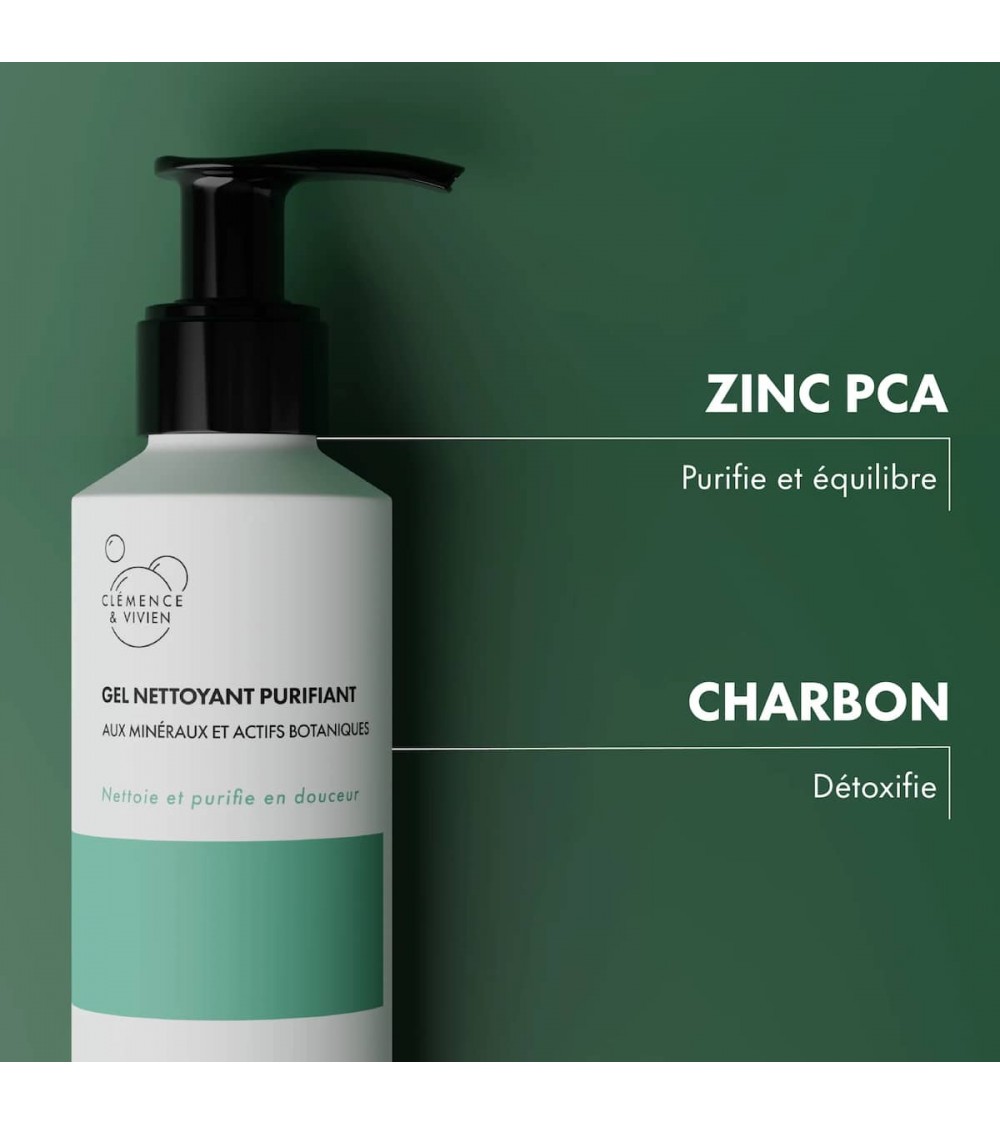 Gel nettoyant purifiant Clémence et Vivien cosmetique naturel de qualité vegan