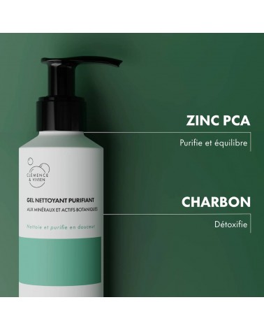 Gel detergente purificante Clémence et Vivien cosmetici naturali cosmeci svizzeri