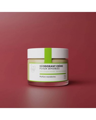 Peau sensible - Mandarine - Déodorant naturel, déo bio en crème Clémence et Vivien cosmetique naturel de qualité vegan