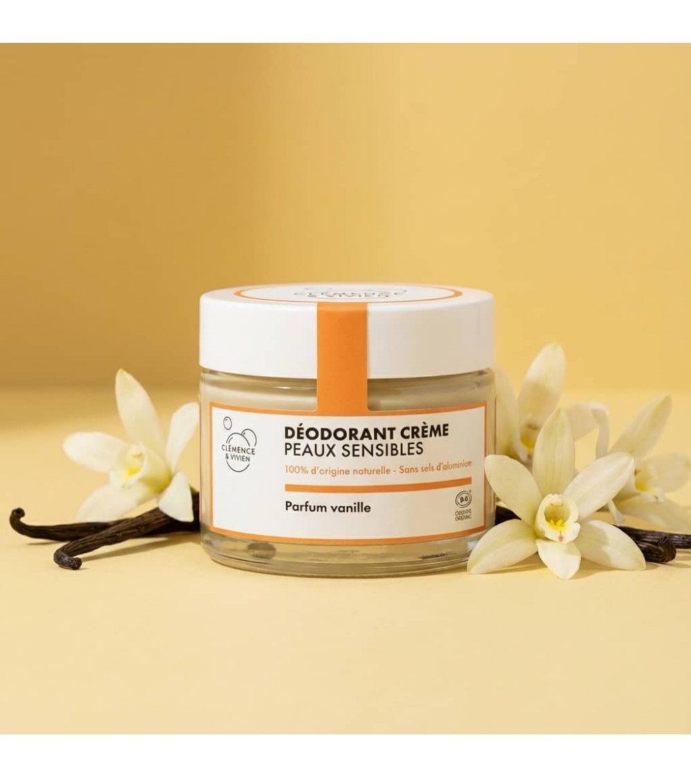 Pelle sensibile - vaniglia - Deodorante naturale in crema Clémence et Vivien cosmetici naturali cosmeci svizzeri