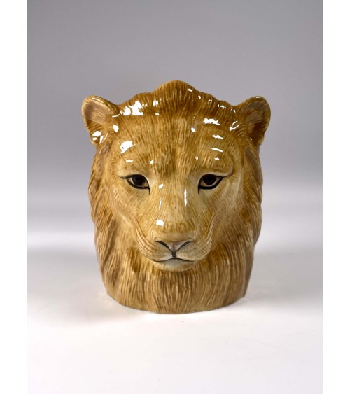 Lion - Animal Pencil pot & Flower pot Quail Ceramics pretty pen pot holder cutlery toothbrush makeup brush