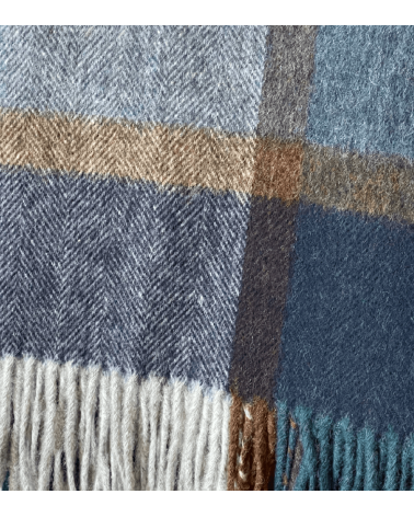 Block Windowpane Blue - Merino Decke, Wolldecke Bronte by Moon Schafwolldecke warme Woll Decken Sofa wohndecke kaufen