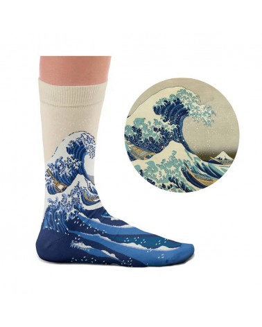 Die große Welle vor Kanagawa - Kunstsocken, Spezielle Socken Sock Affairs socke kuschelsocken für damen lustig herren farbige...