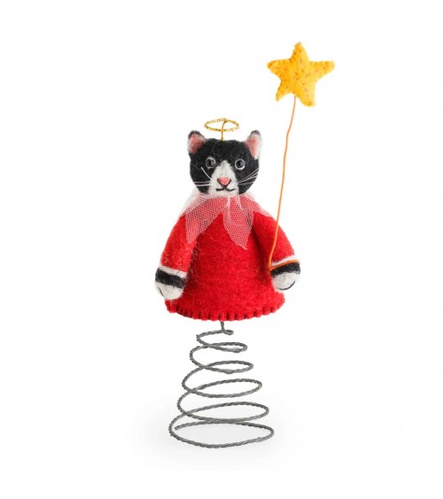 Choral Cat with Star - Christmas Tree Topper Decoration Sew Heart Felt 2024 christmas decorations xmas tree decorations