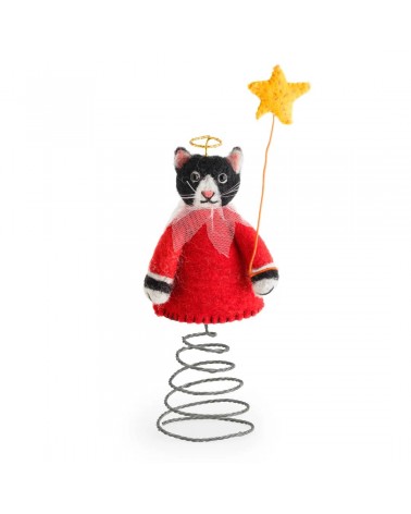 Chat choriste avec une étoile - Pointe de sapin de Noel Sew Heart Felt decoration noel decor déco de noel 2024 maison fait main