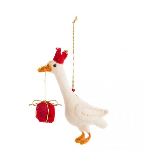 Gans Gretel mit Geschenk - Weihnachtsdeko Sew Heart Felt Weihnachtsdekoration kaufen Weihnachtsbaum Deko Ideen 2024 Trend Dek...