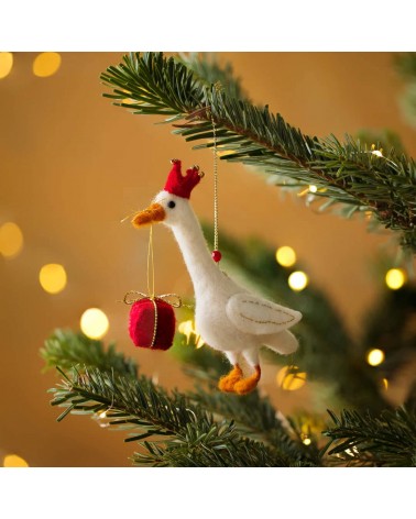 Gans Gretel mit Geschenk - Weihnachtsdeko Sew Heart Felt Weihnachtsdekoration kaufen Weihnachtsbaum Deko Ideen 2024 Trend Dek...