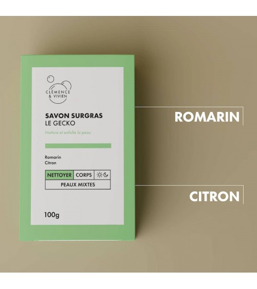 Le Gecko - Savon solide naturel Clémence et Vivien artisanal pour les mains le visage le corps savons artisanaux luxe