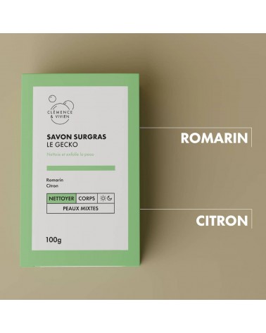 Le Gecko - Savon solide naturel Clémence et Vivien artisanal pour les mains le visage le corps savons artisanaux luxe