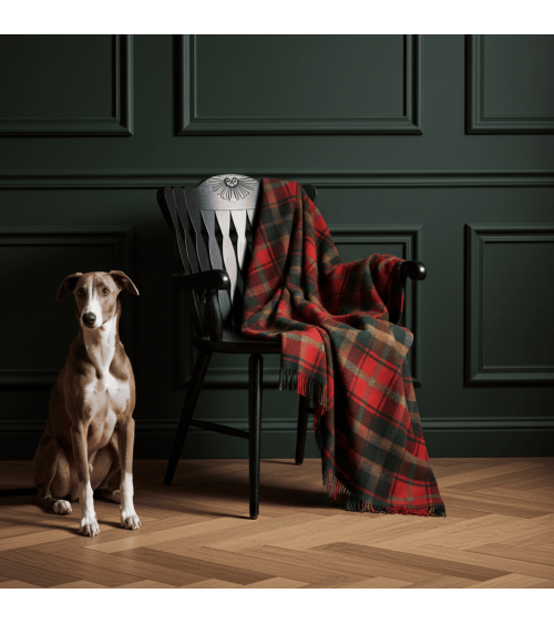 DARK MAPLE - Merino wool blanket Bronte by Moon clan plaids english sofa cozy soft throw blanket