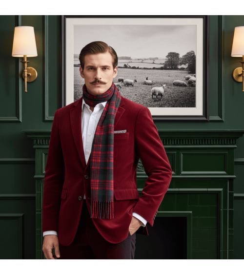 Tartan MACDONALD - écharpe en laine mérinos Bronte by Moon luxe pour femme homme Suisse Kitatori