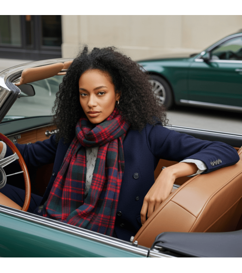 MACDONALD XL - Tartan large Merino wool scarf Bronte by Moon scarves for women mens scarf Kitatori Switzerland