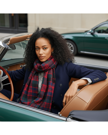 MACDONALD XL - Tartan large Merino wool scarf Bronte by Moon scarves for women mens scarf Kitatori Switzerland