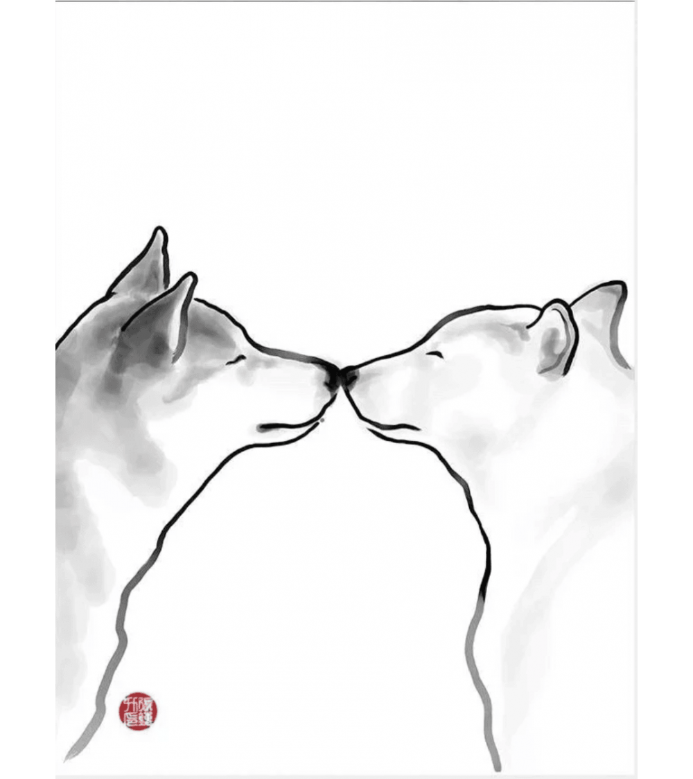 Poster - Shiba - Amour Rice&Ink mural affiche posters muraux design deco salon cuisine chambre enfant