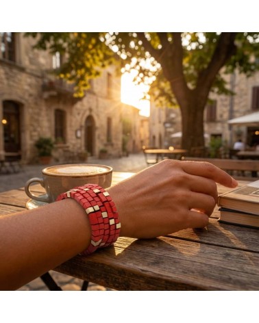 Pashmina Mosaic - Bracelet serpent en perles de bois Jianhui London fantaisie original femme suisse