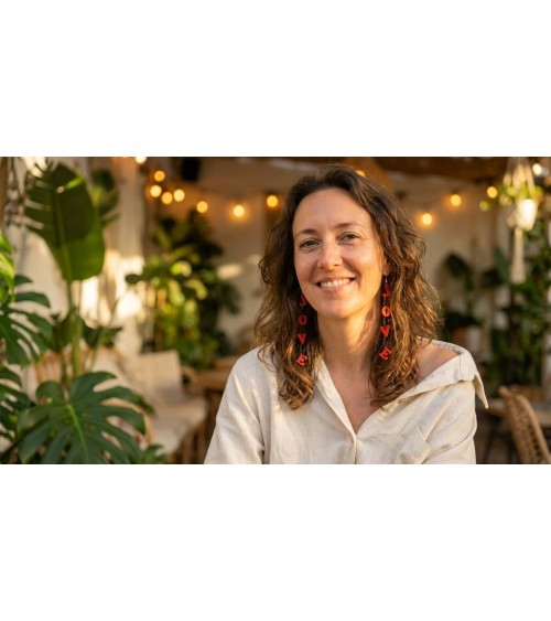 Love - Hängende Ohrringe - Rot Jianhui London damen frau kinder spezielle kaufen