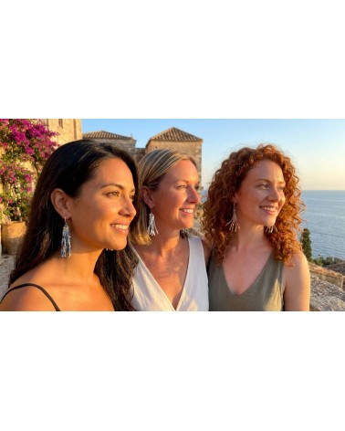 Aqua - Boucles d'oreilles pendantes en plastique upcyclé Jianhui London fantaisie original femme suisse