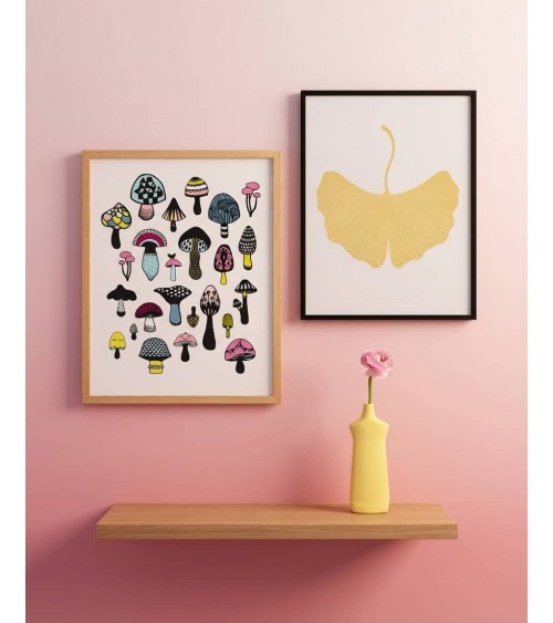 Champignons - Poster Hippstory mural affiche posters muraux design deco salon cuisine chambre enfant