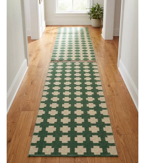 Paloma Dark Green - Woven Vinyl Rug Brita Sweden cool vinyl rugs runner for kitchen washable outdoor rugs