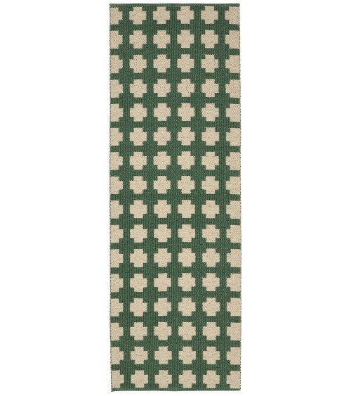 Paloma Dark Green - Tapis en vinyle tissé Brita Sweden tapis scandinave en vinyle lavable en machine de cuisine exterieur sal...
