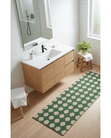 Paloma Dark Green - Woven Vinyl Rug Brita Sweden cool vinyl rugs runner for kitchen washable outdoor rugs
