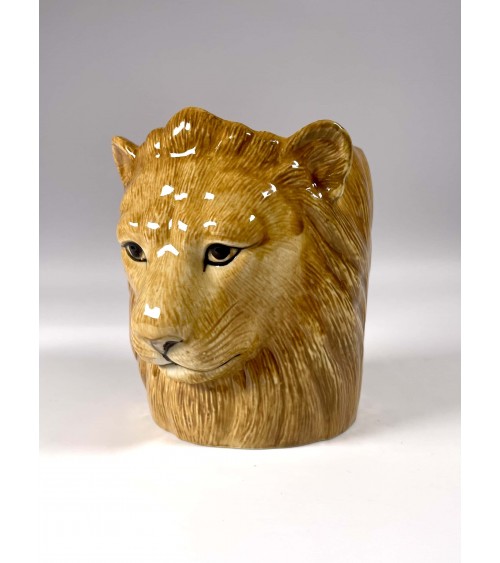 Lion - Animal Pencil pot & Flower pot Quail Ceramics pretty pen pot holder cutlery toothbrush makeup brush