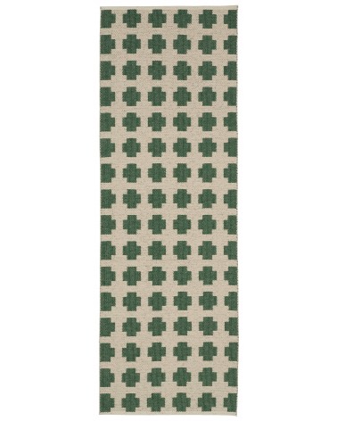 Paloma Dark Green - Tapis en vinyle tissé Brita Sweden tapis scandinave en vinyle lavable en machine de cuisine exterieur sal...