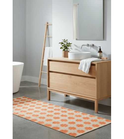 Paloma Orange - Scandinavian vinyl rug Brita Sweden cool vinyl rugs runner for kitchen washable outdoor rugs