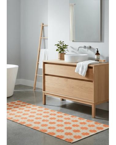 Paloma Orange - Tapis scandinave en vinyle tissé Brita Sweden tapis scandinave en vinyle lavable en machine de cuisine exteri...