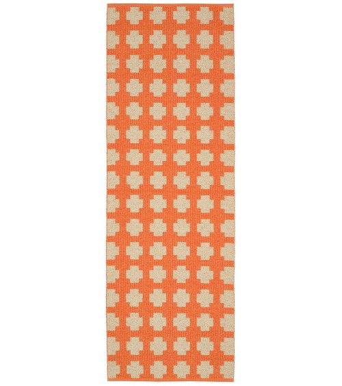 Paloma Orange - skandinavischer Vinyl Teppich Brita Sweden küchenteppich küchenläufer waschbar waschbarer outdoor teppich Tep...
