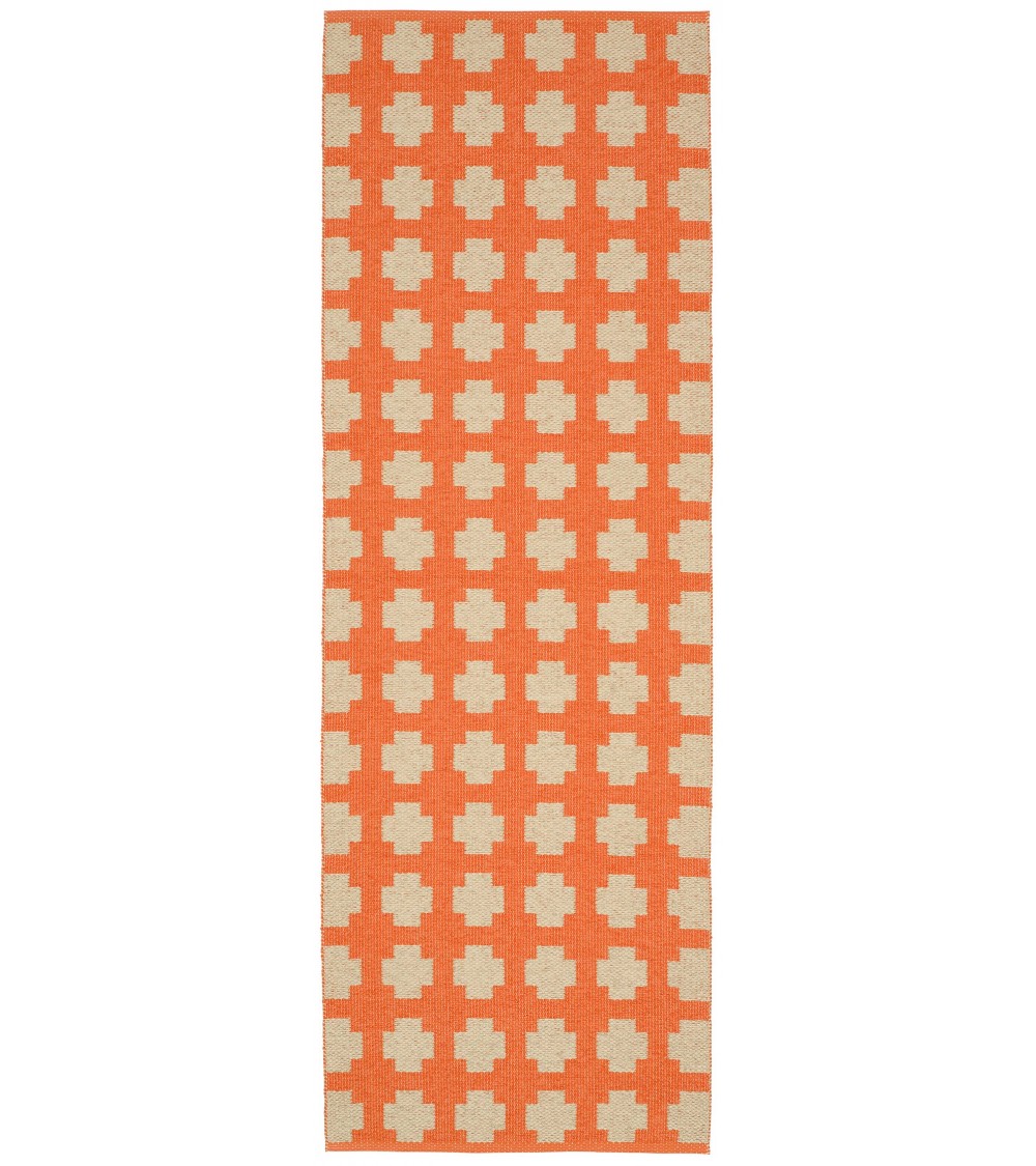 Paloma Orange - Scandinavian vinyl rug Brita Sweden cool vinyl rugs runner for kitchen washable outdoor rugs