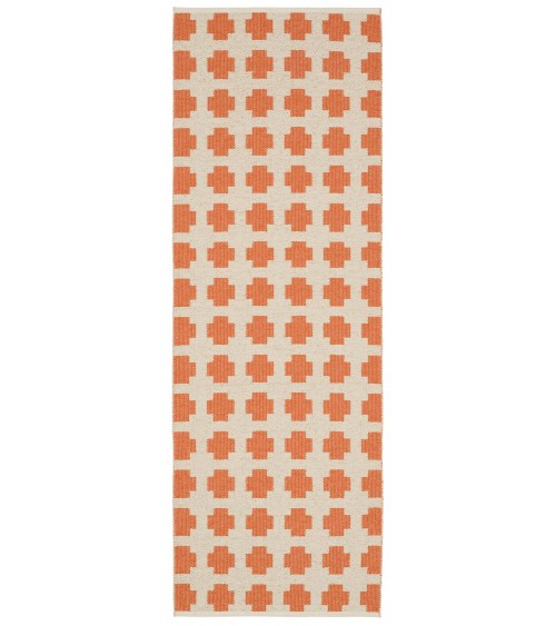 Paloma Orange - Tapis scandinave en vinyle tissé Brita Sweden tapis scandinave en vinyle lavable en machine de cuisine exteri...