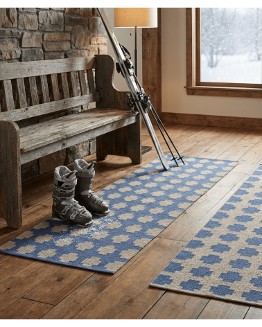 Paloma Vivid Blue - Scandinavian vinyl rug Brita Sweden cool vinyl rugs runner for kitchen washable outdoor rugs