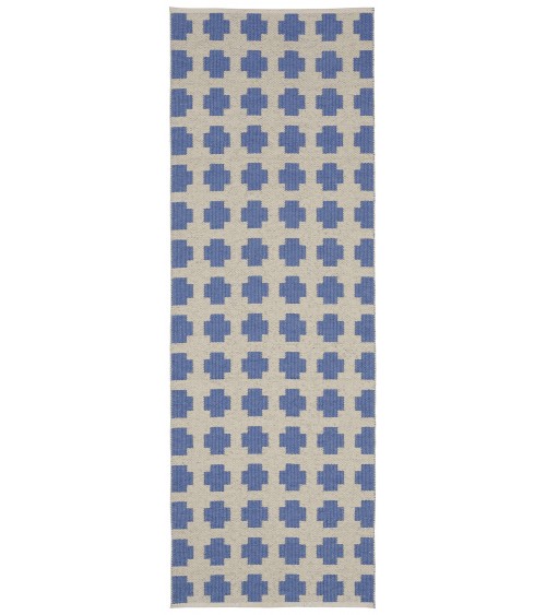 Paloma Vivid Blue - skandinavischer Vinyl Teppich Brita Sweden küchenteppich küchenläufer waschbar waschbarer outdoor teppich...