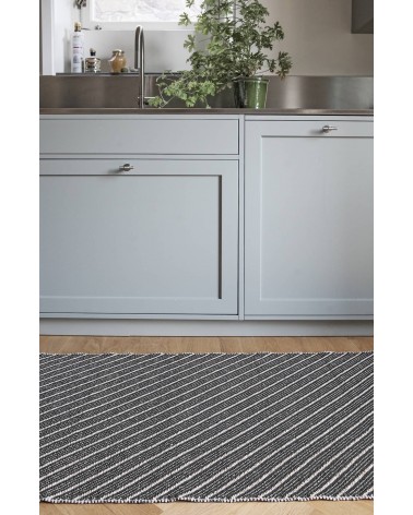 Ester Black - Tappeto in vinile scandinavo Brita Sweden passatoia tappeti da cucina lavabile in lavatrice per esterno