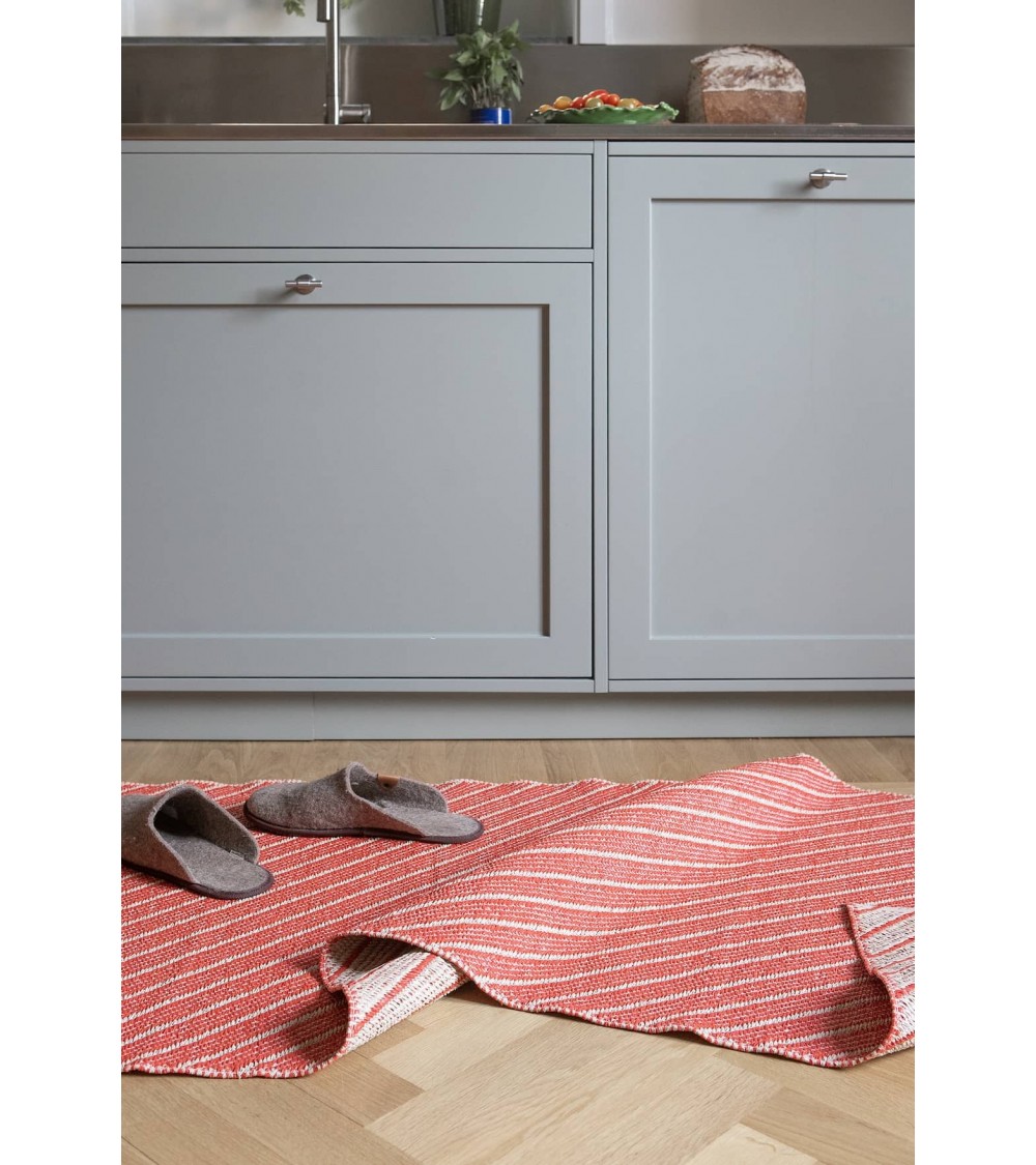 Ester Red - skandinavischer Vinyl Teppich Brita Sweden küchenteppich küchenläufer waschbar waschbarer outdoor teppich Teppich...