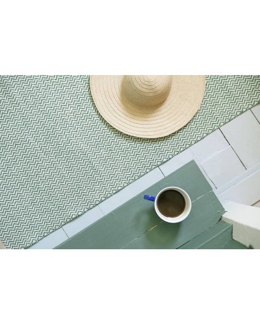 Strand Green - skandinavischer Vinyl Teppich Brita Sweden küchenteppich küchenläufer waschbar waschbarer outdoor teppich Tepp...