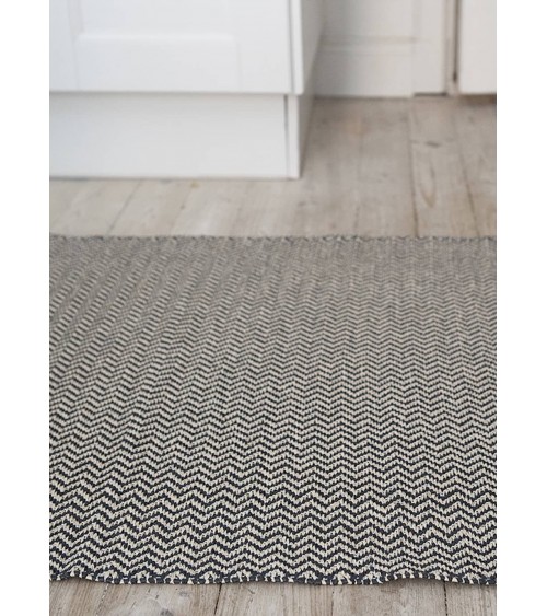 Strand Black - Tappeto in vinile scandinavo Brita Sweden passatoia tappeti da cucina lavabile in lavatrice per esterno